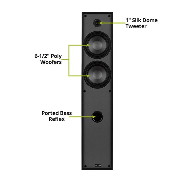 Main product image for Dayton Audio Classic T65 Floor-Standing Tower Speaker Pair Black300-256